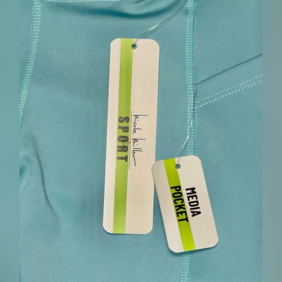 NICOLE MILLER SPORT LEGGINGS WOMEN BLUE ANKLE LENGTH POCKET-WORKOUT SIZE LARGE - Picture 12 of 13